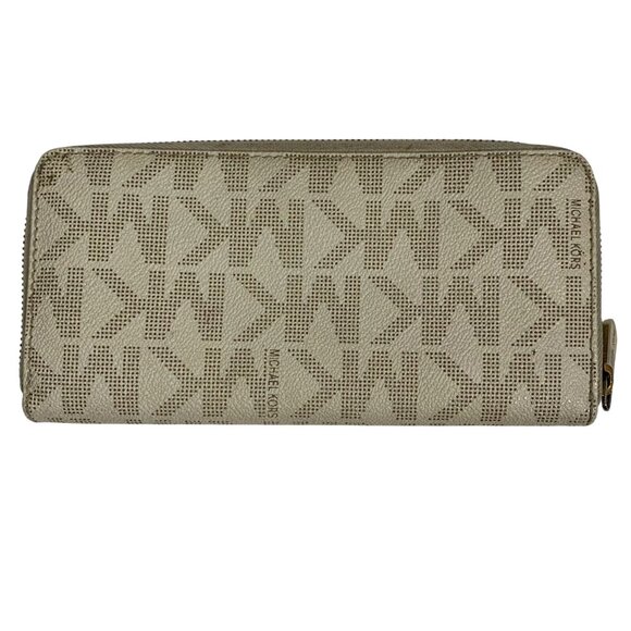 MICHAEL KORS MK Logo Jet Set Travel Signature Zip Around Accordion Long Wallet - Picture 6 of 12